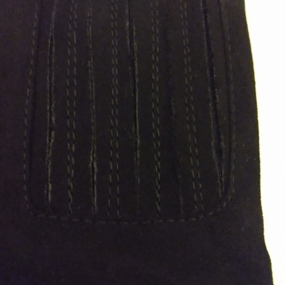 Qupid Black Red Floral Faux Suede Over Knee 4 1/4" Chunky Heel Boots sz 7 - Picture 8 of 10